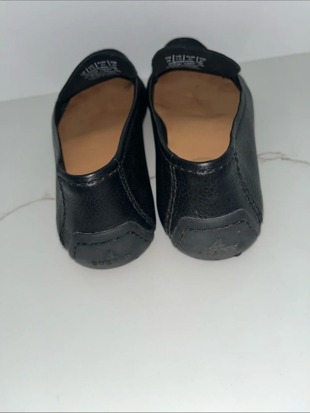 Sperry Port Driver 2 Black Pebbled Leather Ladies Slip-On Loafers Sz. 10WM - Picture 10 of 15